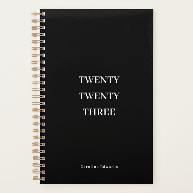 Agenda Productividad mensual en blanco y negro 2023 (Anverso)