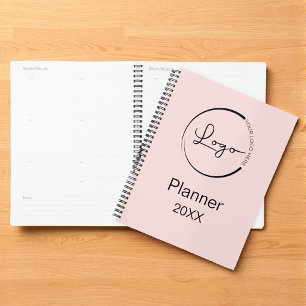 Agenda Profesional moderno con logotipo Minimalista rosa 