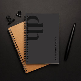 Agenda Profesional Monograma Negro Minimalista