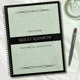 Agenda Profesional Monograma Verde Salvia Administrativo