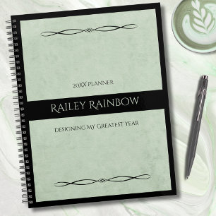 Agenda Profesional Monograma Verde Salvia Administrativo