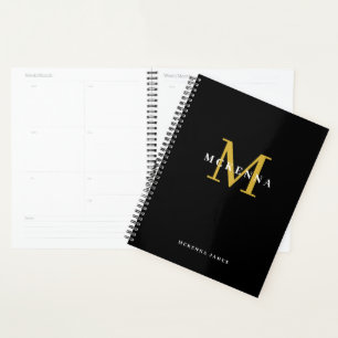 Agenda Profesional semanal Mensual Black Gold Business