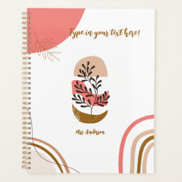 Agenda profesor bohemio personalizado personalizado moder