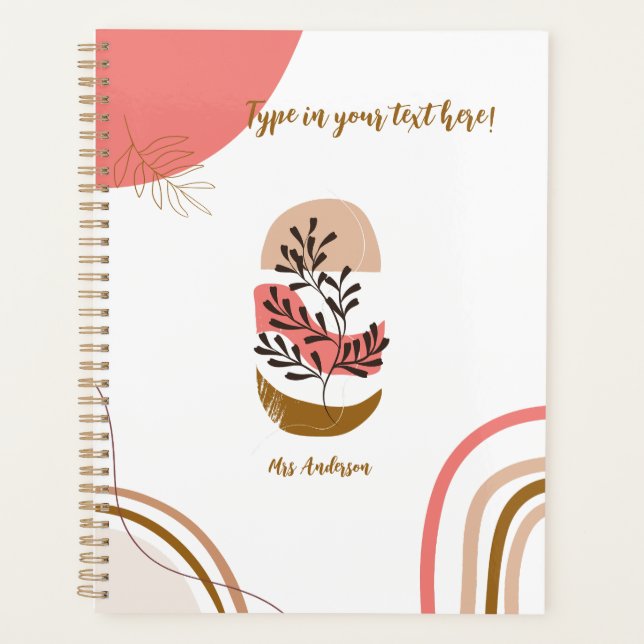 Agenda profesor bohemio personalizado personalizado moder (Anverso)