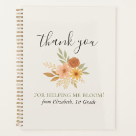 Agenda Profesor de acuarela floral Boho Gracias