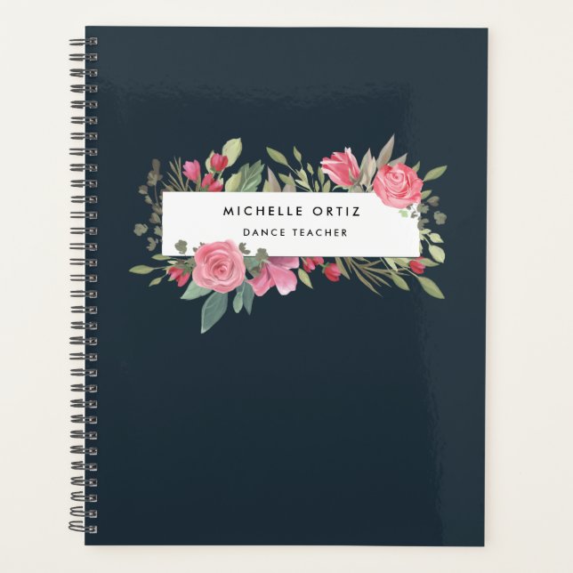 Agenda Profesor de danza floral personalizada (Anverso)