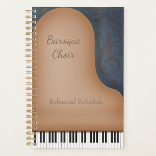 Agenda Profesor de música de piano marrón
