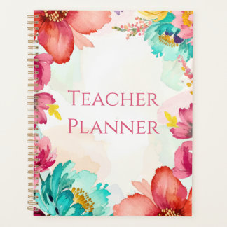 Agenda Profesor floral brillante