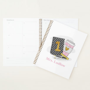 Agenda Profesor personalizado de primer curso de café neg