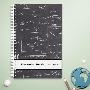 Agenda Profesora de matemáticas personalizada de negro co