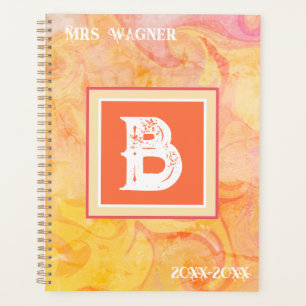 Agenda Profesora personalizada Resumen rosa amarillo mode