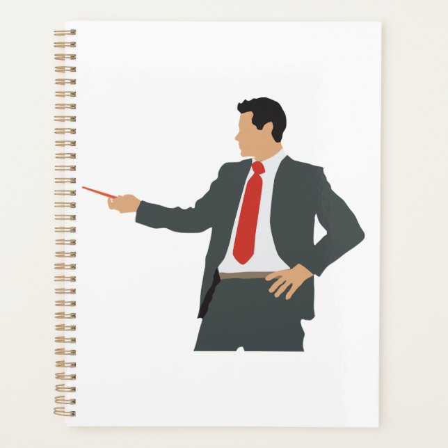 Agenda Professional Businessman in Suit with Pointer (Anverso)