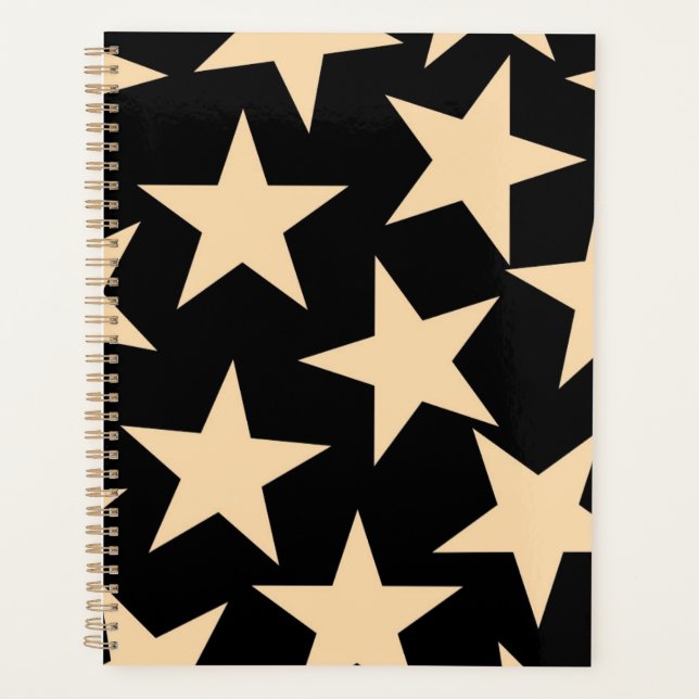 Agenda Programa cósmico elegante de estrella negra (Anverso)