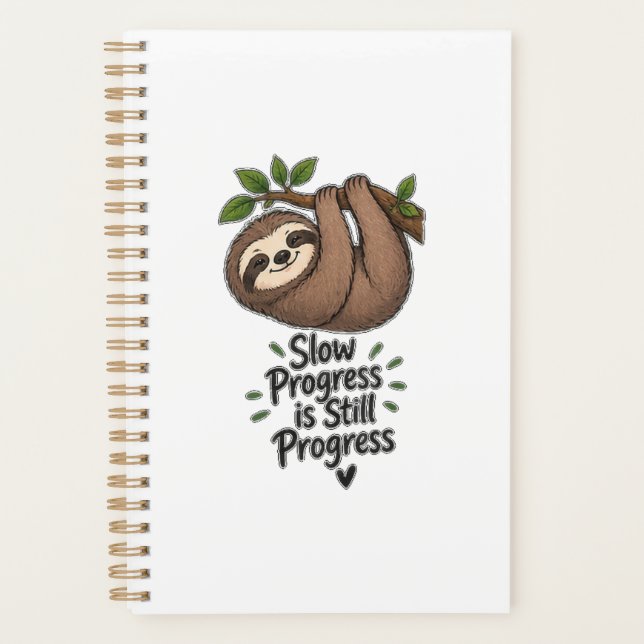 Agenda Progreso Lento Sigue Siendo Progreso Cute Sloth (Anverso)