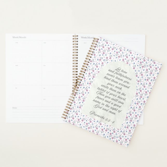 Agenda Proverbios 3:3–4 Escritura Floral  (Demostración)