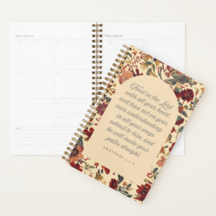 Agenda Proverbios 3:5–6 Confía en el Señor Estilo Floral