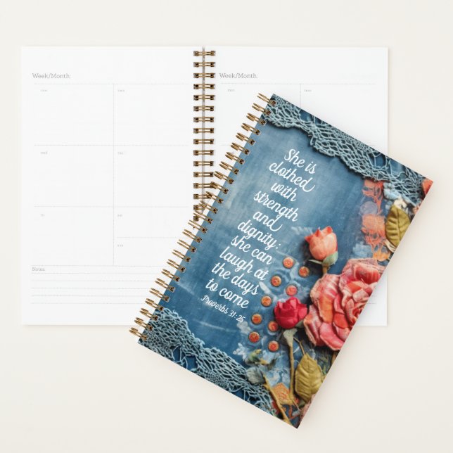 Agenda Proverbs 31:25 Planner Inspiring Bible Verse (Demostración)
