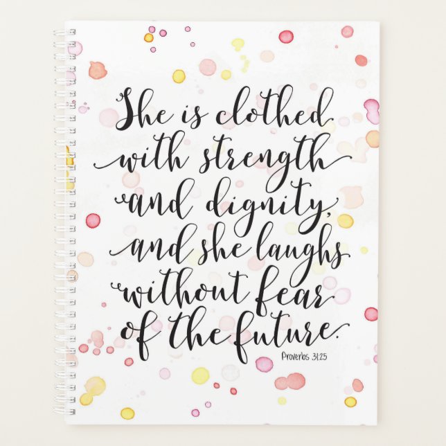 Agenda Proverbs 31 Planetista de acuarela femenina (Anverso)