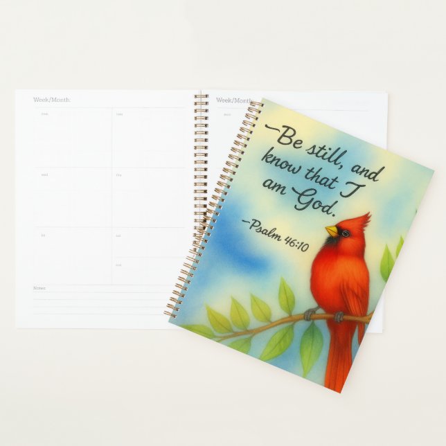 Agenda Psalm 46:10 Be Still Red Cardinal Scripture Nature (Demostración)