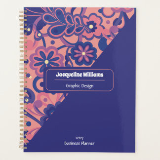 Agenda Psicodélico Floral Groovy Morado 60s 70s