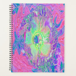 Agenda Psicodélico Trippy Lime Green y Púrpura Hibiscus