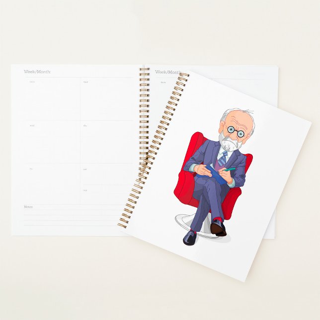 Agenda Psicólogo en traje con tablilla de Notepad (Subido por el creador)