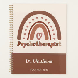 Agenda Psicoterapeuta Boho Rainbow personalizado