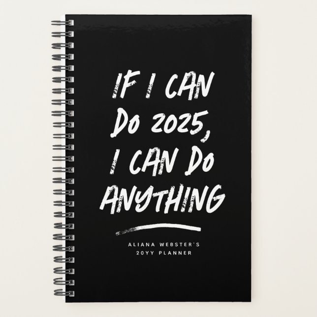 Agenda Puedo hacer cualquier cosa divertido año negro mot (Anverso)