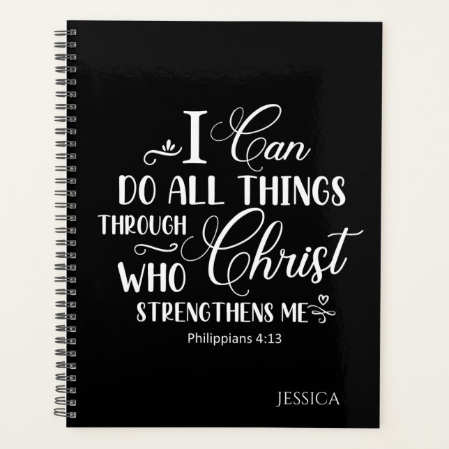 Agenda Puedo hacer todas las cosas Biblia Cristiana Verse (Anverso)