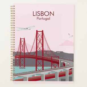 Agenda Puente de Lisboa sobre el río Tajo al estilo vinta