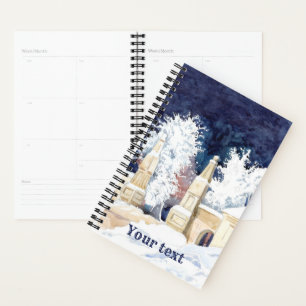 Agenda Puerta de invierno con acuarela nocturna