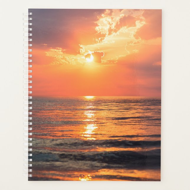 Agenda puesta de sol sobre el agua (Anverso)