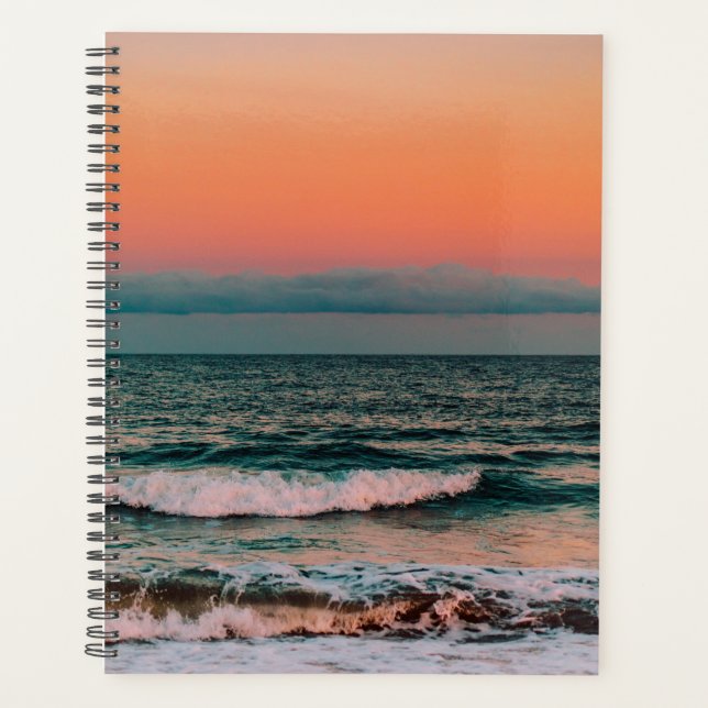 Agenda puesta de sol sobre el mar (Anverso)