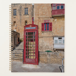 Agenda Puesto de teléfono rojo en La Valeta Malta