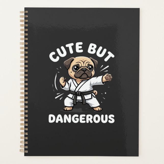 Agenda Pug de karate lindo pero peligroso (Anverso)
