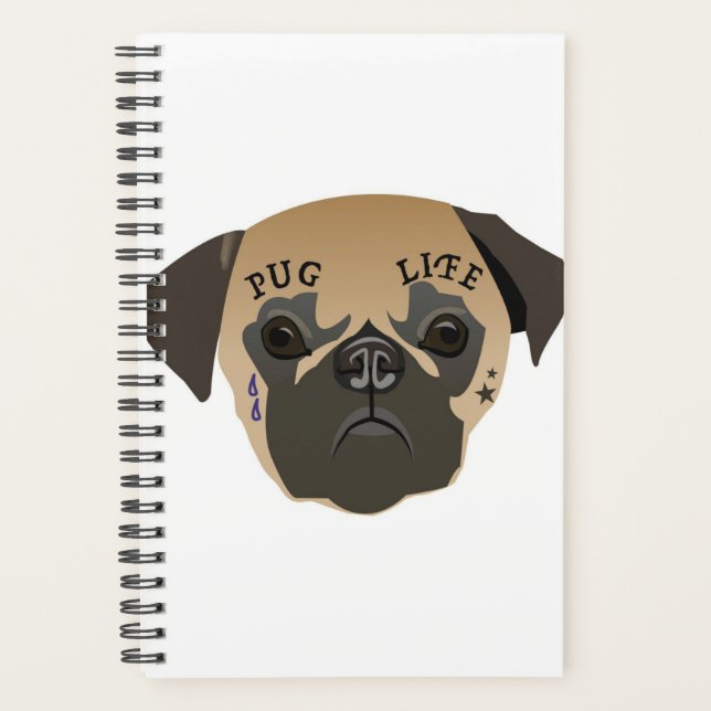 Agenda Pug Lovers | Vida útil de cute pug (Anverso)