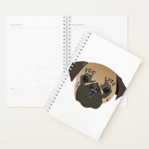 Agenda Pug Lovers Vida útil de cute pug