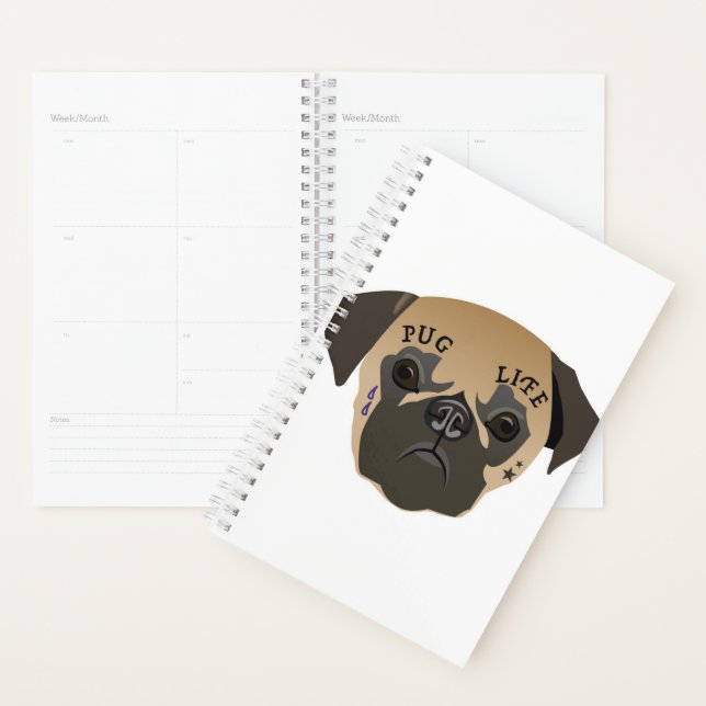 Agenda Pug Lovers | Vida útil de cute pug (Demostración)