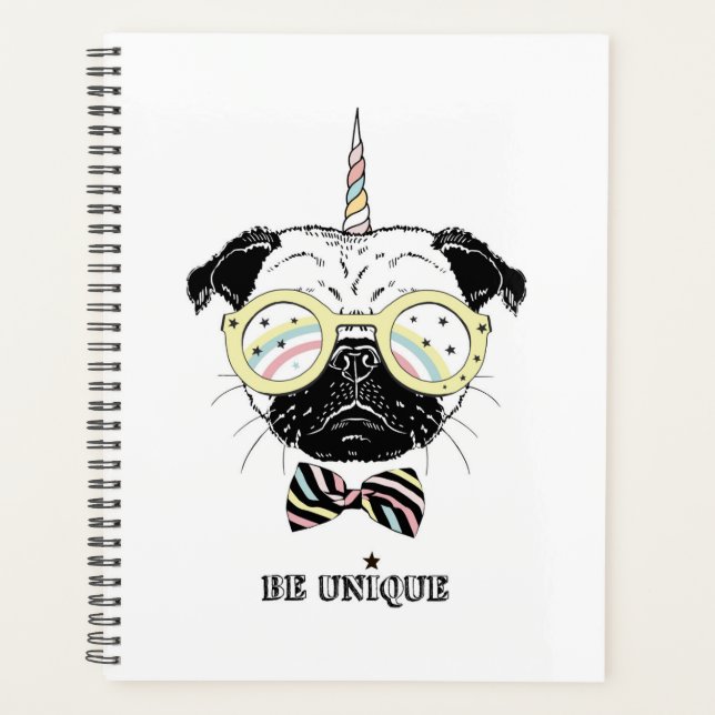 Agenda Pug Unicorn | Ser único (Anverso)