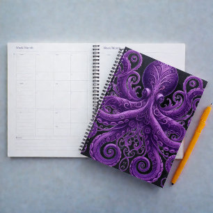 Agenda Pulpo púrpura victoriano steampunk Kraken