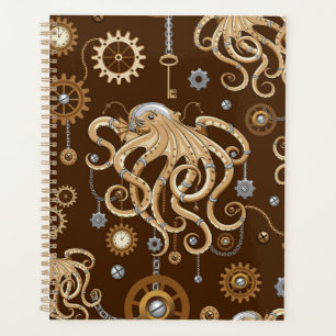Agenda Pulpo Steampunk Retro Fantasía Mecánica