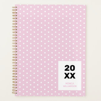 Agenda Punto Personalizado Blanco Rosa Pastel