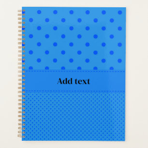 Agenda Puntos de polka, azul sobre azul, plantilla,
