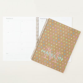 Agenda Puntos Personalizados en Papel Kraft Marrón Rústic