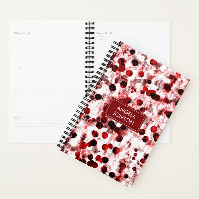 Agenda Puntos rojos monogramados (Demostración)