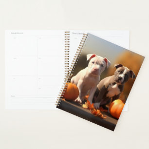 Agenda Puppy Pitbull Calabaza deslumbrante de otoño