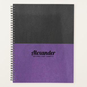 Agenda Purp de pantalla dividida y textura de cuero falso
