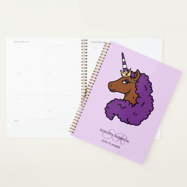 Agenda Purple Afro Unicorn (Demostración)