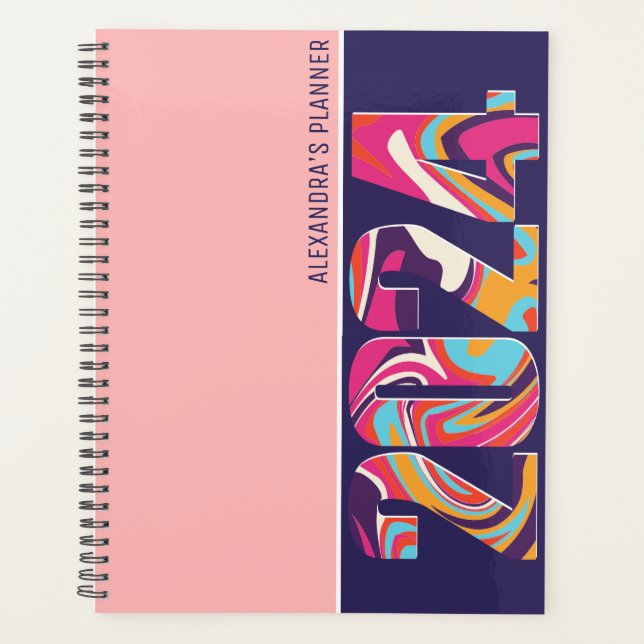 Agenda Purple Bold Colorful Artsy Typography 2024 (Anverso)
