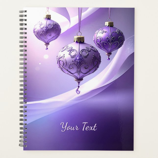 Agenda Purple Decorative Christmas Ball Holiday Planner (Anverso)